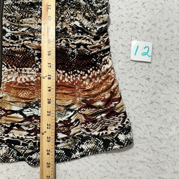 Chico's Size 2 Women's Large Animal Snakeskin Ruched Full Zip Sweatshirt Jacket - Picture 8 of 12